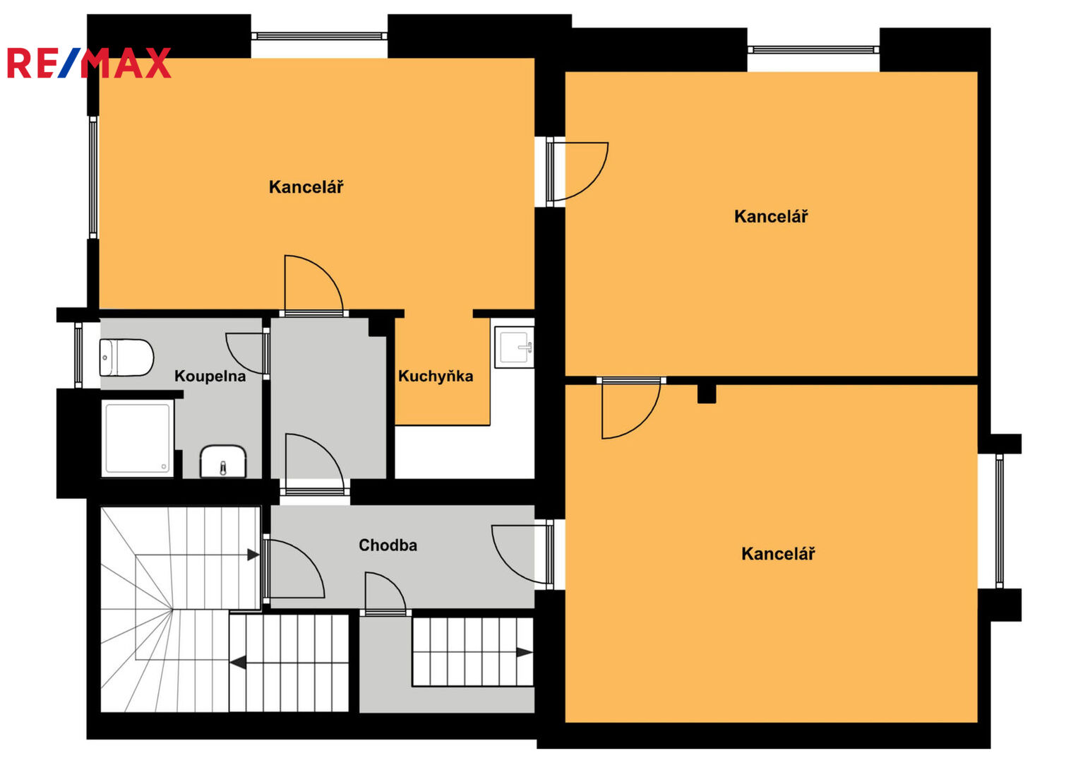 Pronájem prostoru kanceláří, 53 m2, Praha