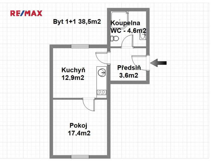 Pronájem bytu 1+1, Brno, Charbulova ul. - obrázek 8