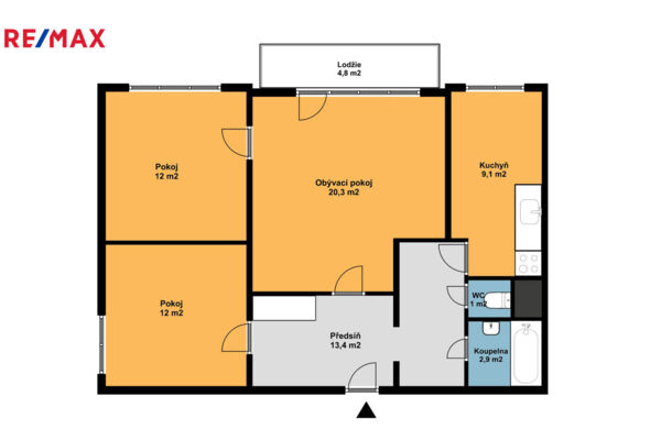 Pronájem bytu 3+1, 74 m2, Brno