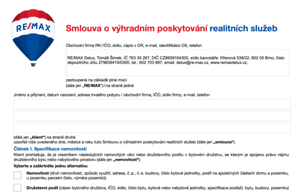 Zprostředkovatelská smlouva