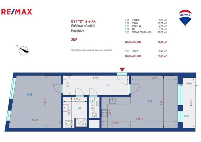 Prodej bytu 2+kk, 59,77 m2, Rousínov - obrázek 20