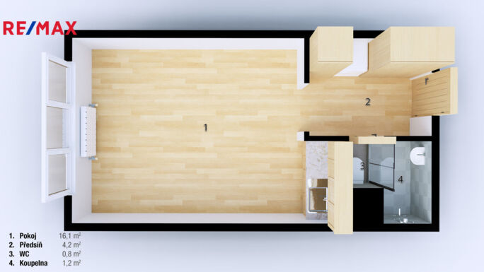 Pronájem bytu 1+kk, 23.4 m2, Brno - obrázek 26