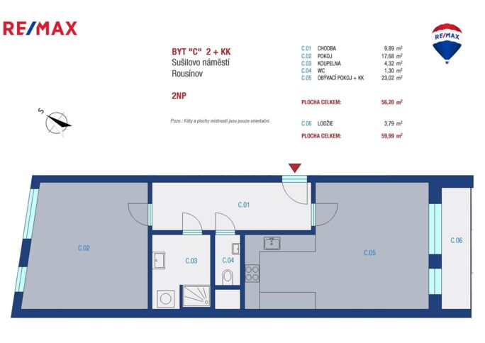 Prodej bytu 2+kk, 59,77 m2, Rousínov - obrázek 14