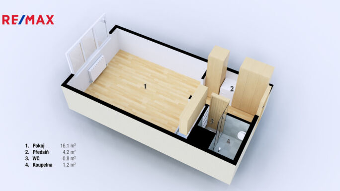 Pronájem bytu 1+kk, 23.4 m2, Brno - obrázek 25