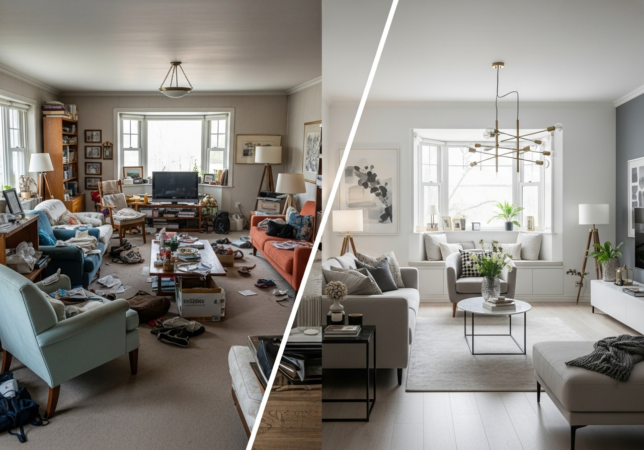 Homestaging před a po