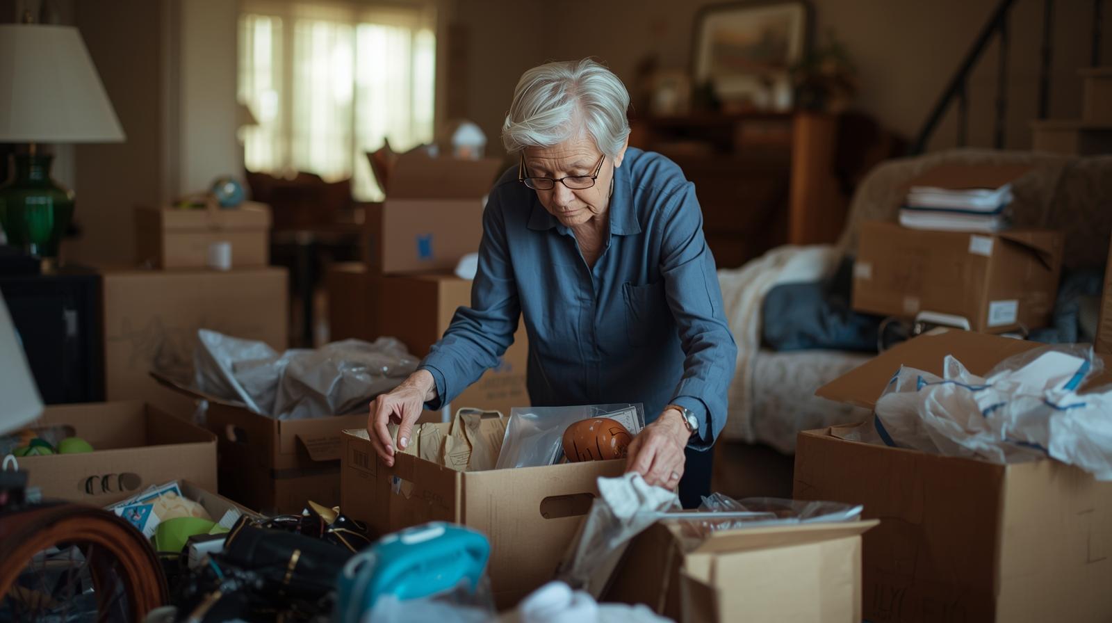 seniorka si balí věci seniorka si balí věci