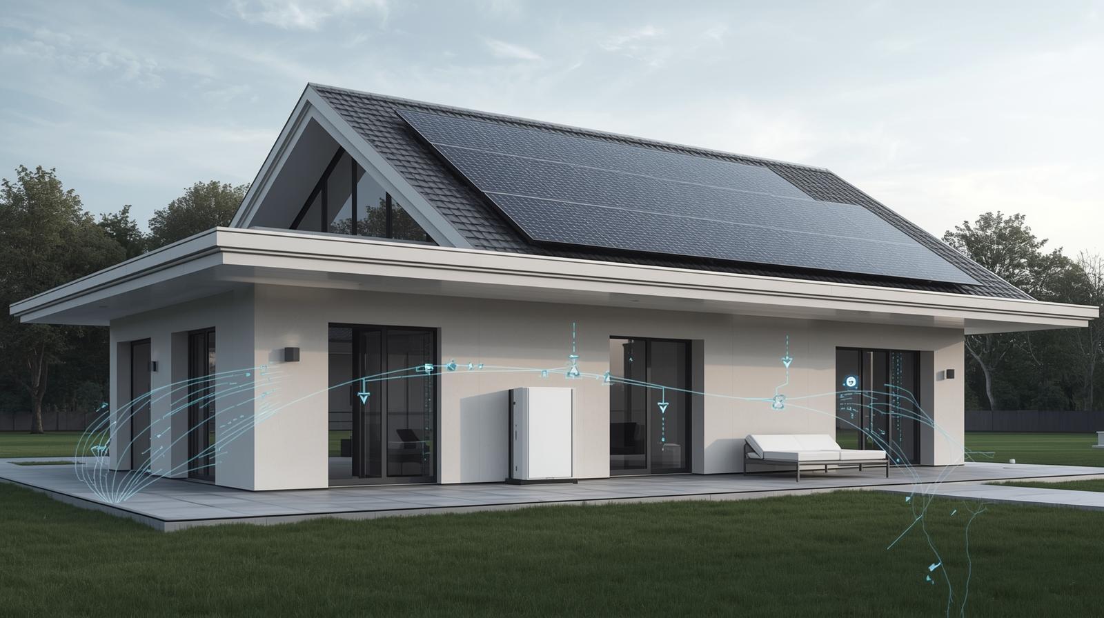 dům se solárními panely dům se solárními panely