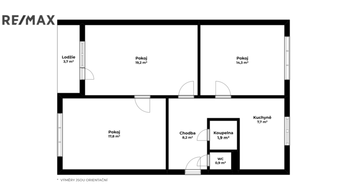 Prodej bytu 3+1, 78,81 m2, Zlín - obrázek 2