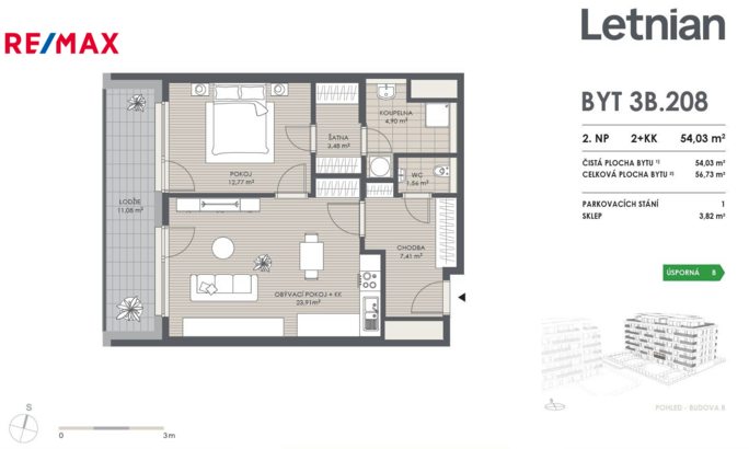 Prodej bytu 2+kk, 54,03 m2, Praha - obrázek 2