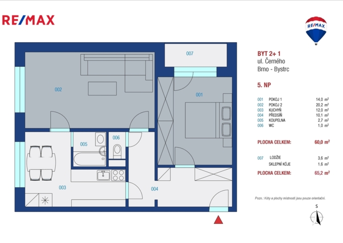 Pronájem bytu 2+1, 60 m2, Brno - obrázek 6
