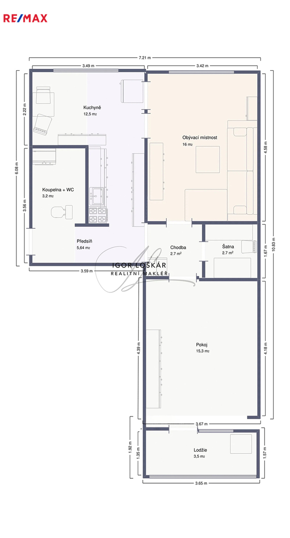 Pronájem bytu 2+1, 57 m2, Vyškov - obrázek 4