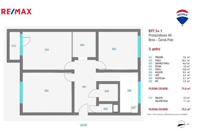 Prodej bytu 3+1, 72 m2, Brno - obrázek 22